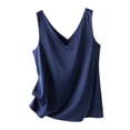 thumbnail image 5 of AOMPMSDX Tank Tops Women Fashionable V Neck Loose Pullover With Great Daily Wear For Women 2024 Wardrobe Navy Sleeveless Basic Camisole Top XXL, 5 of 5