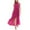 Hot Pink, variant on Sleeveless Dress for Women Halter Neck Split Ruffle Hem Flowy Maxi Dress Trendy Summer Dresses