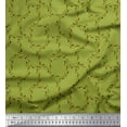 thumbnail image 1 of Soimoi Green Rayon Fabric Leaves & Geometric Print Fabric by the Yard 42 Inch Wide, 1 of 5