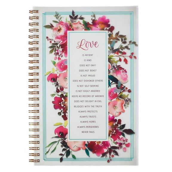 Love Is Inspirational Notebook with Scripture, I Corinthians 13:4-7