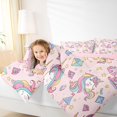 thumbnail image 3 of Manfei Dreamy Castle Queen Comforter Set,Sweet Unicorn Print Comforter Sets Queen,Pink,Pink Reversible,3-Piece,1 Comforter and 2 Pillowcases, 3 of 7