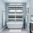 thumbnail image 3 of Turquoise Black Stripe Kitchen Curtains Sets for Windows 36 Inch Length, Modern Abstract Coarse Striped Rod Pocket Window Treatments Tier Curtains and Valances Set for Bedroom/Bathroom, 3 of 8