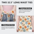 thumbnail image 6 of Fall Pumpkins Leaves Pattern Apron-Garden Aprons for Women with Pockets-Cotton Linen Waterproof Kitchen Cooking Gardening Aprons Adjustable for Kitchen,Cooking,BBQ and Salon 33"x27", 6 of 7