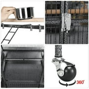 Yaheetech 68.5 H Metal Rolling Bird Cage Parrot Cage,Black