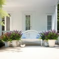 thumbnail image 6 of Artificial Flowers for Outdoor Plants 6 Bundles Fake Lavender Plastic Faux Monkey Grass for Verandah Window Garden Office Patio Front Porch UV Resistant for Planter, 6 of 8