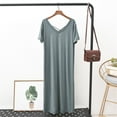 thumbnail image 2 of Baberdicy Backless Maternity Nightgown - Women's Summer Cross Strap Sleep Dress, Lightweight Nursing Friendly Pajama Dress (Mint Green | S), 2 of 7
