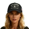 thumbnail image 5 of 250th Anniversary Army Hat, Embroidered Baseball Cap Tribute Washed Denim Hat Color Dark Gray Size One Size, 5 of 7