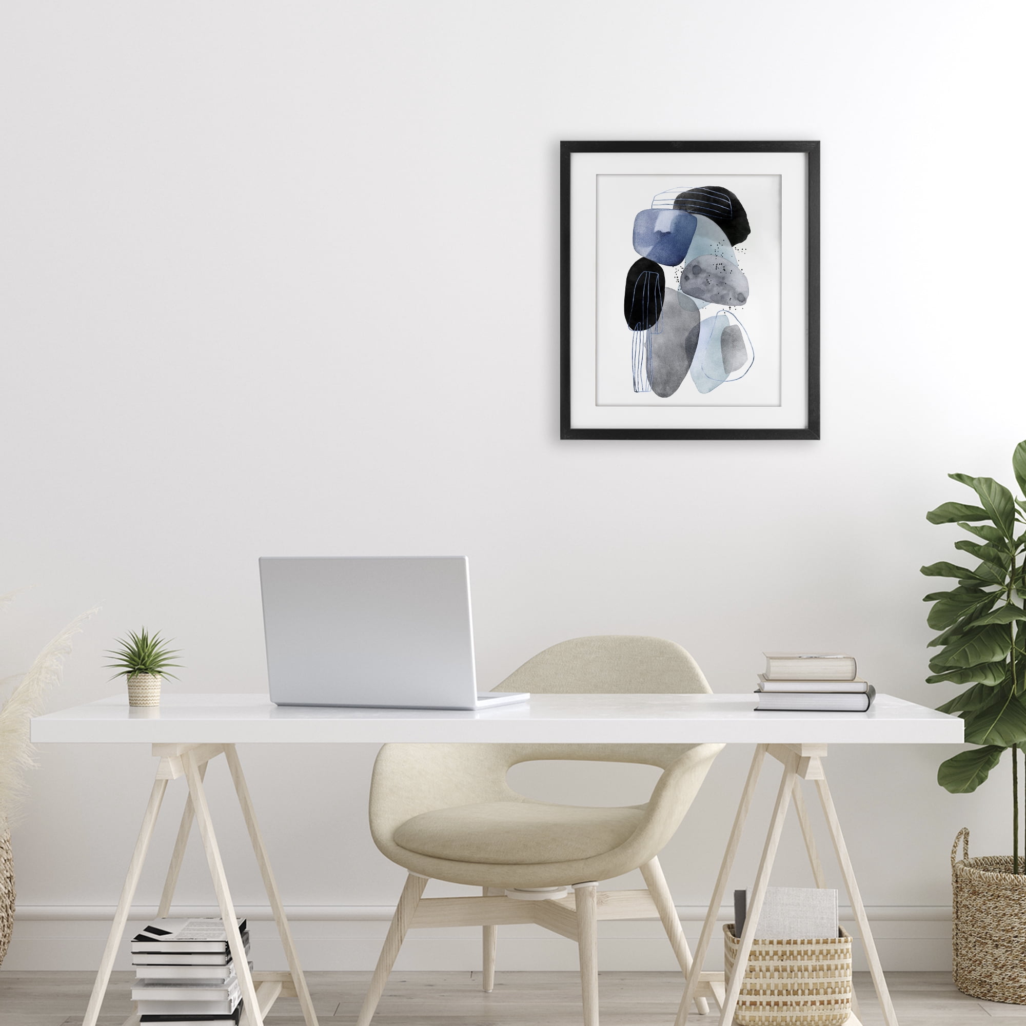 Stupell Industries Pebbles of Frozen Currents Black Framed Print Under Glass, design by Svetlana Aleynikova