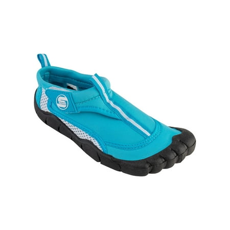 

Kids Aqua Sock Wave Water Shoes- Waterproof Slip-Ons for Pool Beach and Sports Turquoise/white Size: 13 S7