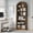 Brown, variant on Fnova 6-Tier 77" Tall Arched Bookcase, Wooden Open Bookshelf Display Shelf for Living Room Bedroom Office Library, Black