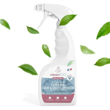 Clean100 Cat Litter Box Deodorizer & Urine Odor Eliminator 100% Natural Cleaning Spray, 25.4 fl Oz
