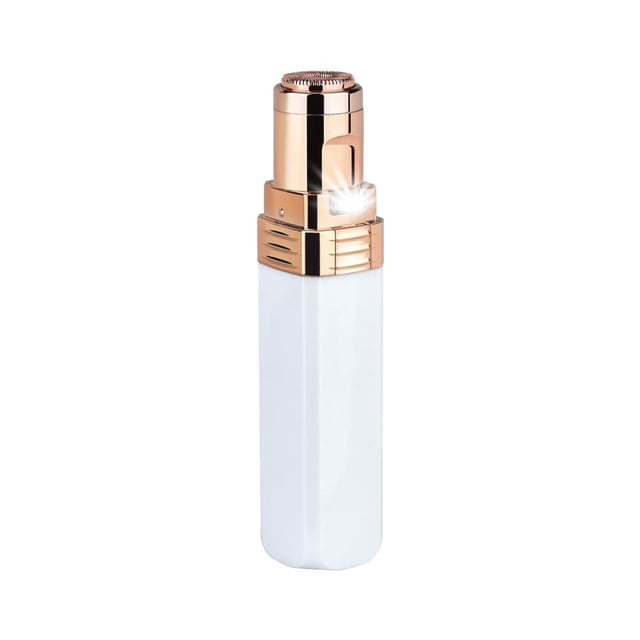 Afeitadora facial para mujer, afeitadora eléctrica resistente al agua, minidepiladora portátil para mujer con cabezal de repuesto para depilación, cepillo de limpieza y luz LED (blanca)