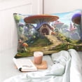 thumbnail image 4 of Kdxio Cotton Pillow Cases 14"x20" Pillowcases,Soft and Breathable Bedroom Pillow Cases-Cute Mushroom Town-No Pillow Core, 4 of 5