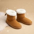 thumbnail image 4 of BURUDANI Girls Boots Kids Winter Warm Snow Ankle Bow Boots for Toddler/Little Kid, 4 of 6
