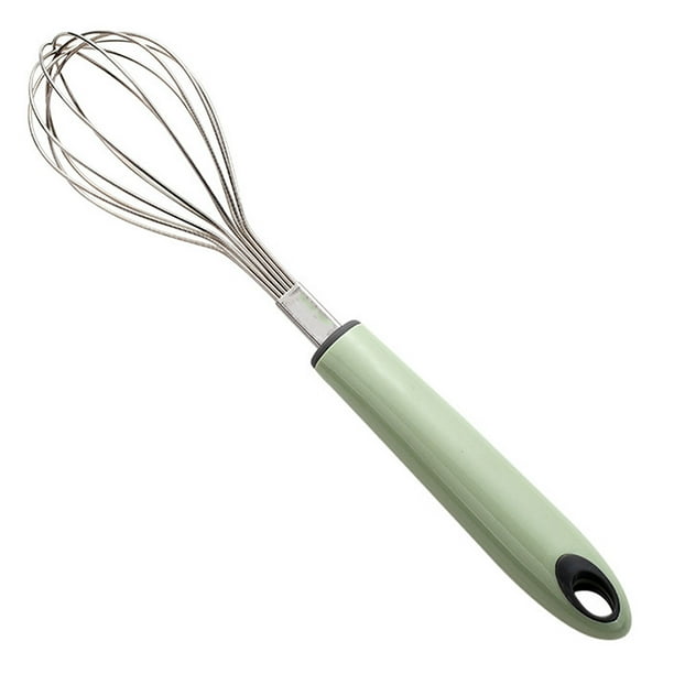 Batidor de huevos giratorio de acero inoxidable, manual, para crema, mantequilla, amasadora, para cocina y hogar (verde), 1 unidad