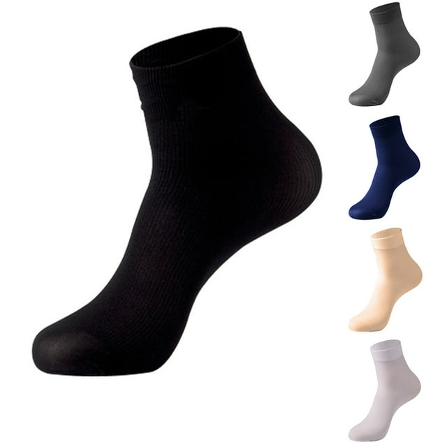 Trayknick 10Pairs Women Men Disposable Solid Color Thick Silk Socks for Ice Rink Foot Bath Skin