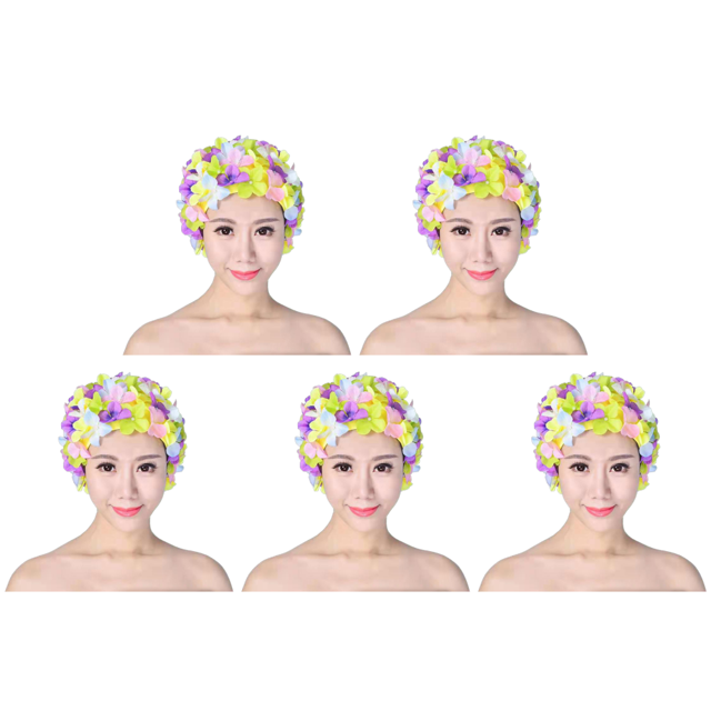 Gorro de baño con flores en 3D, transpirable, para deportes acuáticos, para mujer (diseño y color)