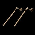 thumbnail image 3 of Italian 14k Yellow Gold Vertical Bar Dangle Drop Earrings 2" 2mm 2 grams - Bar Dangle 2", 3 of 5