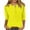 501_Yellow, variant on Sweet Home Farm 3/4 Sleeve T Shirts for Women Fashion Button Up Length Solid Color Shirt Top T Shirts for Women Hot Pink
