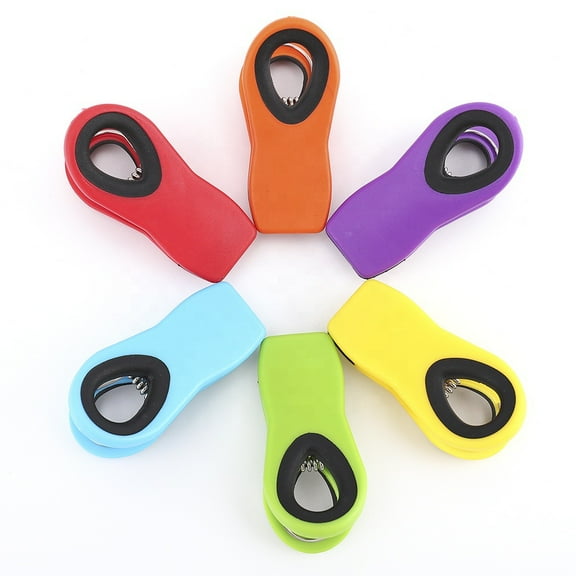 Haomacro 6 Pc Bag Clips with Magnet- Food Clips, Chip Clips, Bag Clips for Food Storage with Air Tight Seal Grip for Bread Bags, Snack Bags and Food Bags