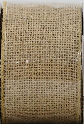 Mainstays 2.5"X15' Wired Natural Fine Weave Burlap Ribbon , 1 Each
