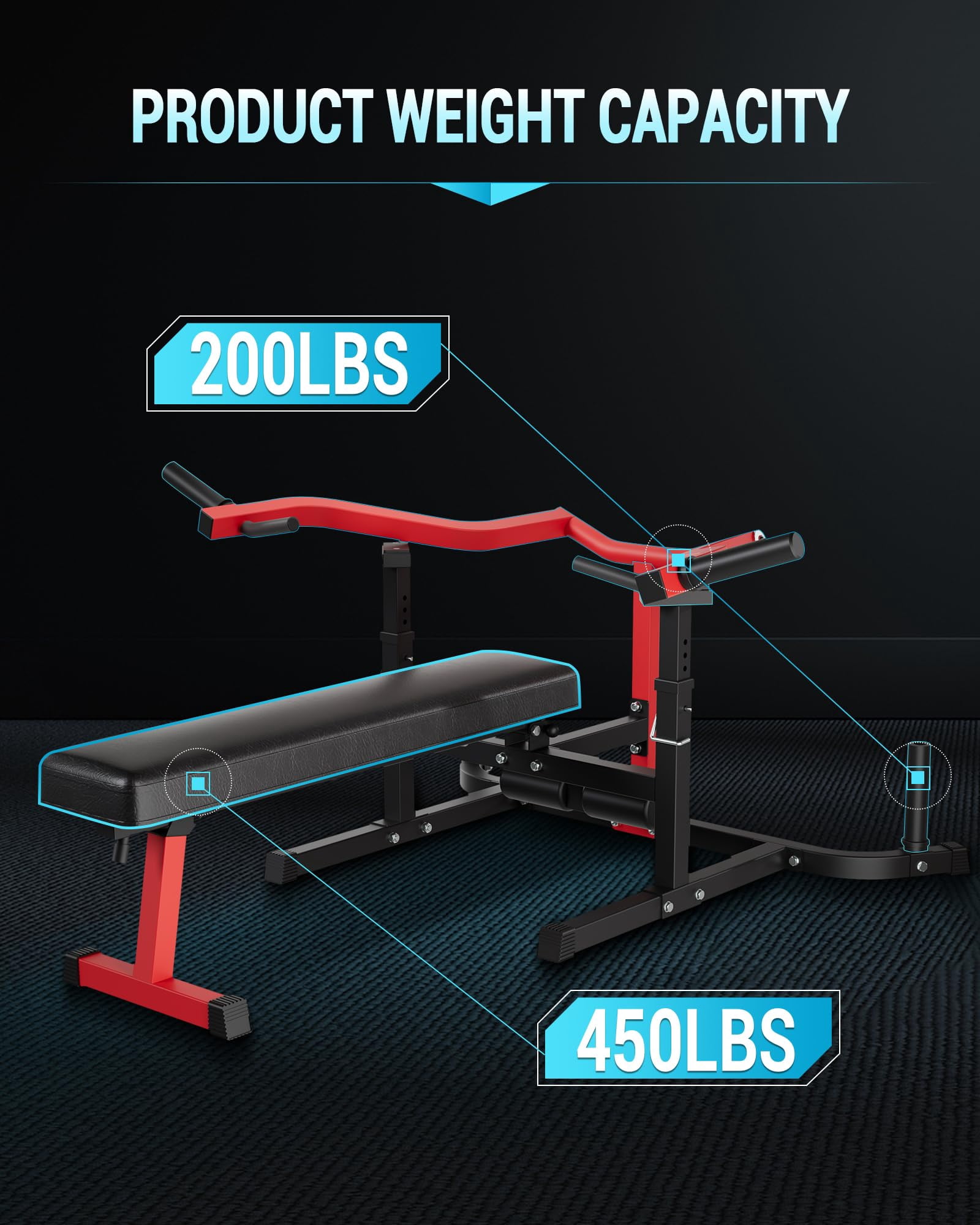 Accreate Chest Press Bench for Home Gym, Bench Press Machine with Independent Converging Arms, 1050 LBS Load Capacity Adjustable Flat Incline Bench for Arm, Chest, AB Workout