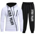 thumbnail image 1 of Chándal de otoño e invierno para hombre, conjunto de 2 piezas con capucha y cremallera informal, ropa deportiva para exteriores y jogging, 1 of 3