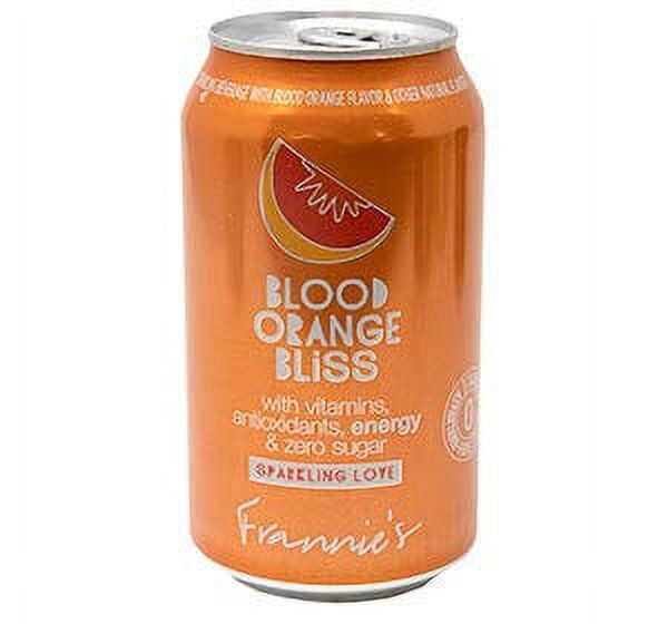 Frannie's Sparkling Beverage- Zero Calories & Sugar, Aspertame Free: 8-Pack 12 fl. oz. Cans Blood Orange Bliss
