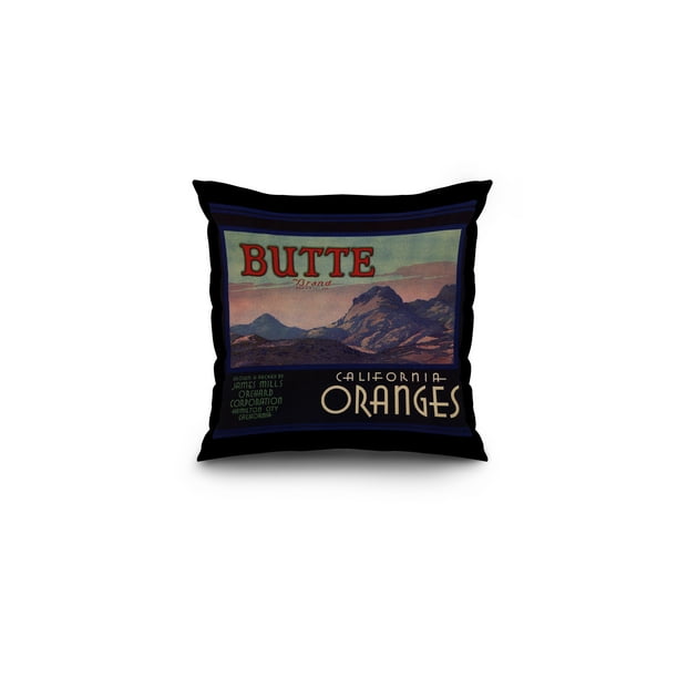 Butte Brand Hamilton City California Citrus Crate Label 16x16 Spun Polyester Pillow Black Border Walmart Com Walmart Com