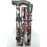 Walking Stick Easy Fold Adjustable Cane Lightweight Mobility Collapsible Sticks
