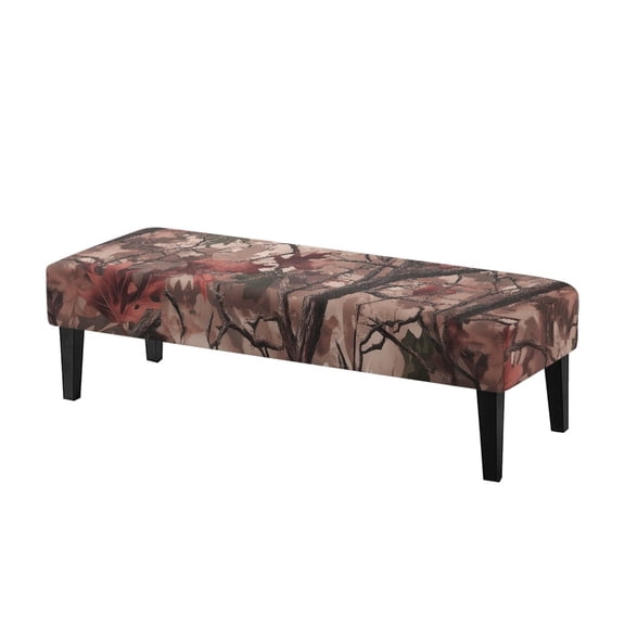 XYZCANDO Anti Scratch Long Rectangular Bench Protector, Autumn Leaf Camouflage Pattern Polyester Spandex Scratch Resistant Bench Covers for Dining Hotel