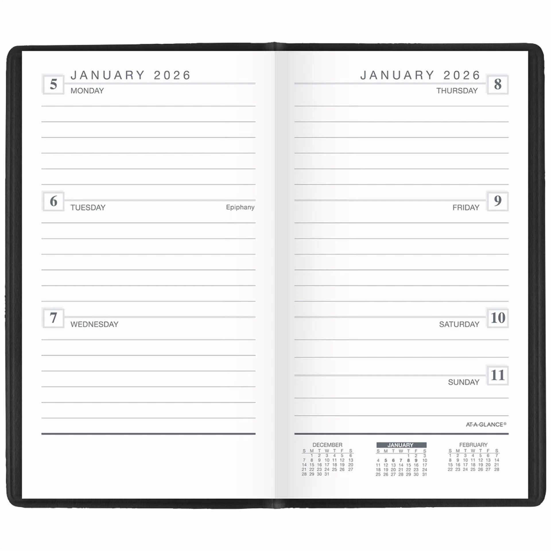 2026 At-A-Glance 70-402 Weekly Planner, 3-1/4 X 5-3/4", Faux Crocodile Cover