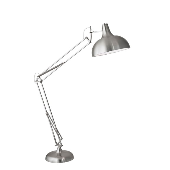 Adesso Atlas Floor Lamp, Brushed Steel