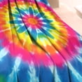 thumbnail image 3 of Colorful Rainbow Tie Dye Spiral Pattern Blanket,Comfortable Soft Flannel Throw Blanket,All Season,Warm Lightweight Blankets for Sofa Bed Couch Living Room Chair,60"x80", 3 of 4