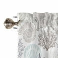 thumbnail image 4 of Gray Shell Coral Valances for Windows Farmhouse Kitchen Curtains Valances Rod Pocket Valance Curtains for Kitchen Windows Coastal Summer Beach Nautical Ocean Window Valances for Bathroom 42"x18", 4 of 6