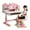 Pink #1, variant on YNCE Desk for Kids, Height Adjustable Kids Desk and Chair Set, Kid Study Table and Chair Set with Widened Desktop Storage Drawer, for Home School Study Room