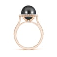 thumbnail image 2 of ANGARA Tahitian Cultured Pearl Halo Ring with Milgrain in 14K Rose Gold for Women | June Birthstone, Birthday, Anniversary, Jewelry Gift for Women | Pearl Ring, 2 of 5