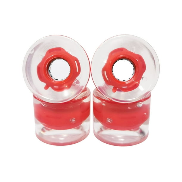 Sonducket Reemplazo de ruedas de patín, 4 piezas, componente Universal modificado, componentes rodantes, rueda de rodillo en línea, accesorio patinar Rojo
