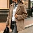 thumbnail image 2 of Fancifize Peacoat for Women Single Breasted Notched Collar Wool Trench Coat with Pockets,S-3XL, 2 of 8