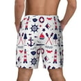 thumbnail image 2 of Lsque Mens Swim Trunks Sailing Marine Travel Pattern - Bathing Suit Compression Liner - Beach Swim Shorts Swimwear - (S-3XL) - Stretch Quick Dry -X-Large, 2 of 9