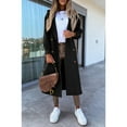 thumbnail image 6 of Lapel Collar Double Breasted Women's Winter Elegant Coats Long Notched Pea Coat, 6 of 8