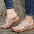 thumbnail image 3 of Embroidery Orthopedic Comfy Flip Flop Sandals For Women 3-arch Support Reduces Pain, 3 of 5