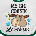 thumbnail image 4 of Inktastic My Big Cousin Loves Me with Sloth and Hearts Boys or Girls Baby Bib, 4 of 4