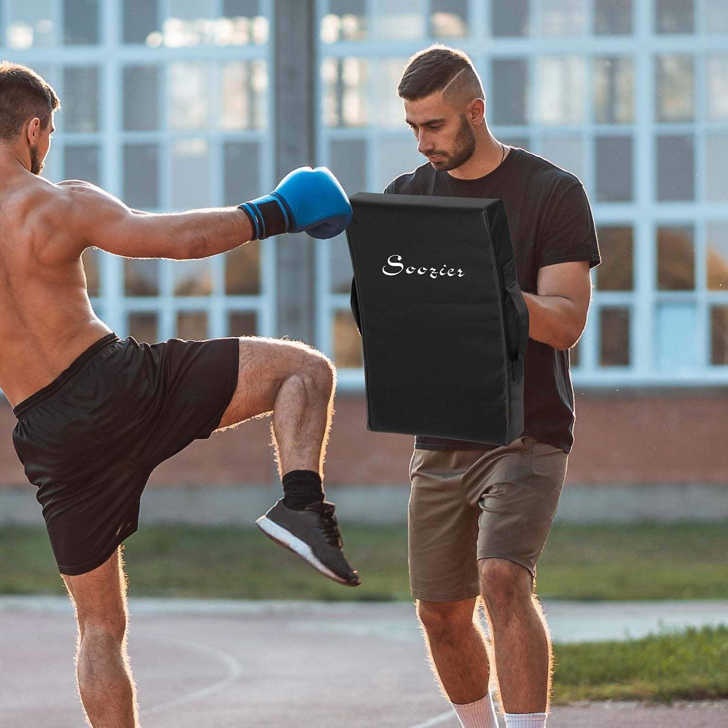 Soozier Bouclier de boxe, coussinet de boxe, bouclier de frappe incurvé