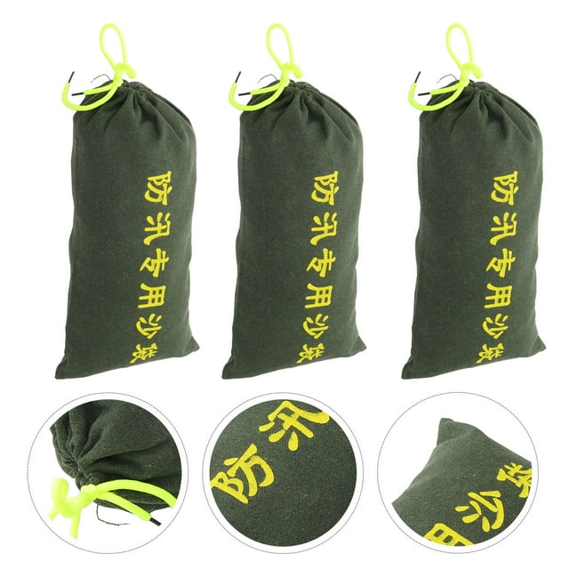 BRIGHTFUFU 3Set Household Flood Protection Sandbag Olive Green for Homeowners
