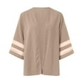 thumbnail image 4 of TINZ Casual Jacket Dailywear V Neck Solid Color Comfortable Designer Outerwear Open Front Summer Plus Size Short Sleeve Shirts Blouses Womens Button down Long Sleeve Cardigan Cardigan Sweatshirt, 4 of 5
