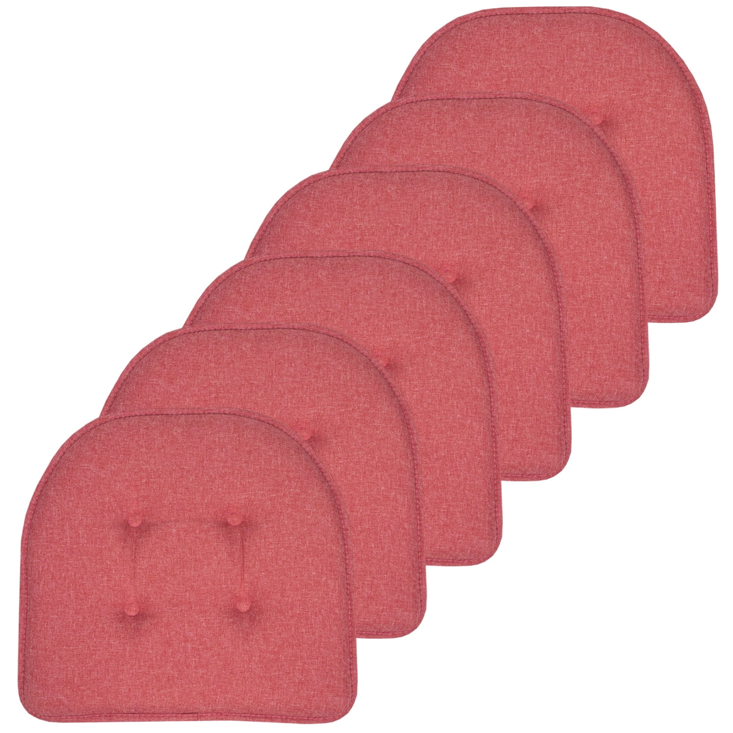 UShaped Memory Foam Chair Pads 6 Pack Peach