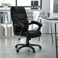 thumbnail image 2 of Flash Furniture Greer High Back Black LeatherSoft Executive Swivel Ergonomic Office Chair with Arms, 2 of 12
