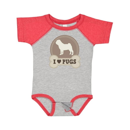 

Inktastic Pug Dog - I Love Pugs Gift Baby Boy or Baby Girl Bodysuit