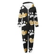 thumbnail image 5 of SERTG Kids Heart Print Hooded with Cute Bear Ears Double-Sided Fleece Fall Winter Zipper Front One-Piece Outfit Jumpsuit(Yellow,14-15 Years), 5 of 6